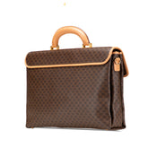 セリーヌ マカダム ビジネスバッグ ブリーフケース ショルダーバッグ 2WAY ブラウン PVC レザー メンズ CELINE 【中古】